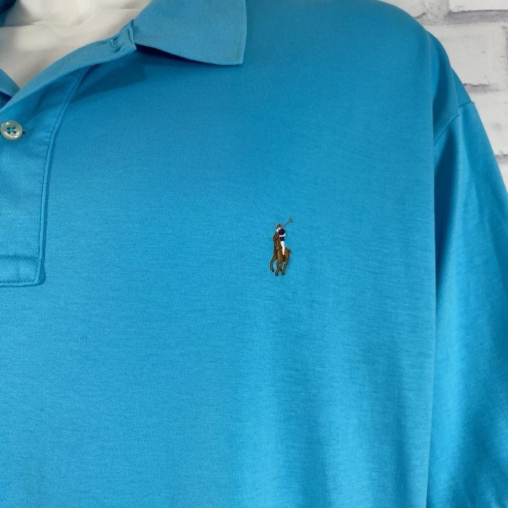 Polo Ralph Lauren Shirt Men's 3XB Big Polo Shirt Pima Soft Touch Blue S/S